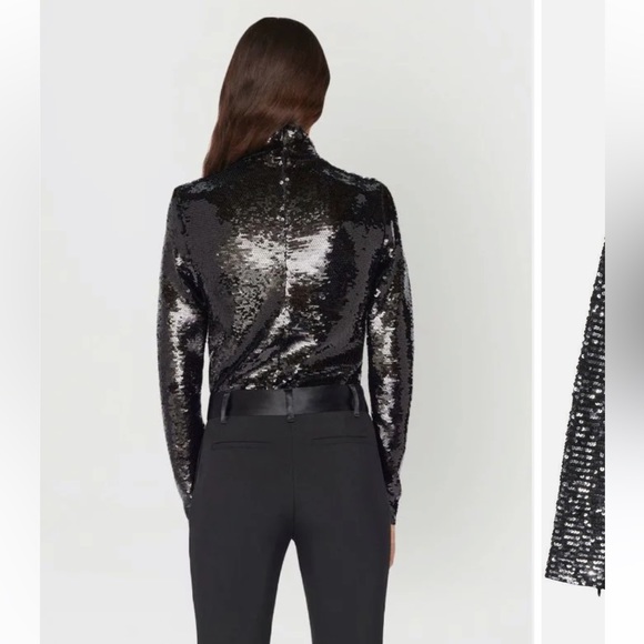 women/frame-sequin-embellished-high-neck-top-item - Picture 3 of 7